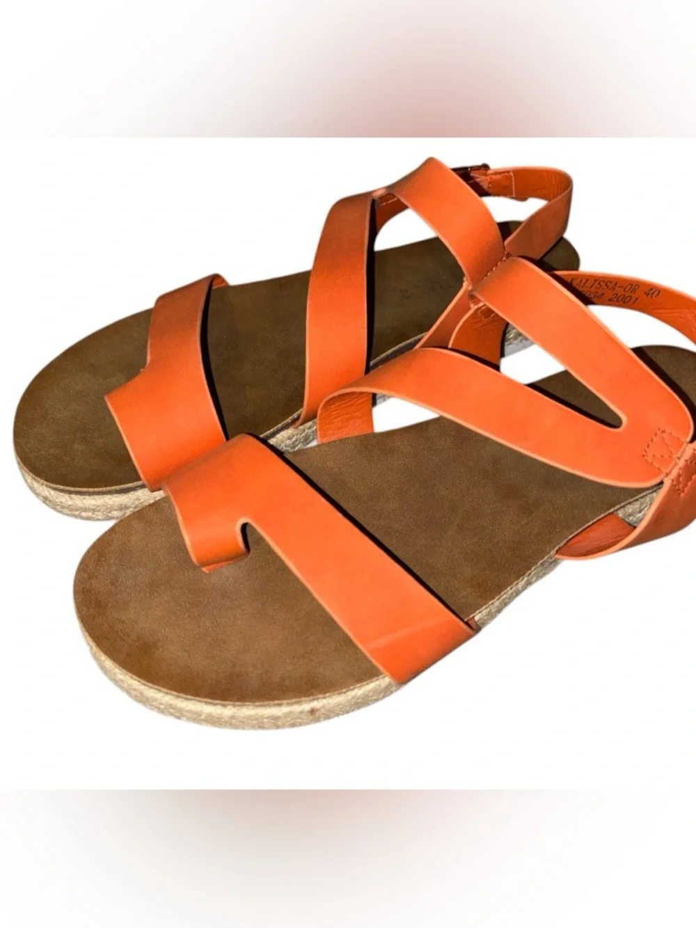 Patrizia by Spring Step "Kalissa" Orange Strappy Sandals Size 40/9 - Picture 2 of 8